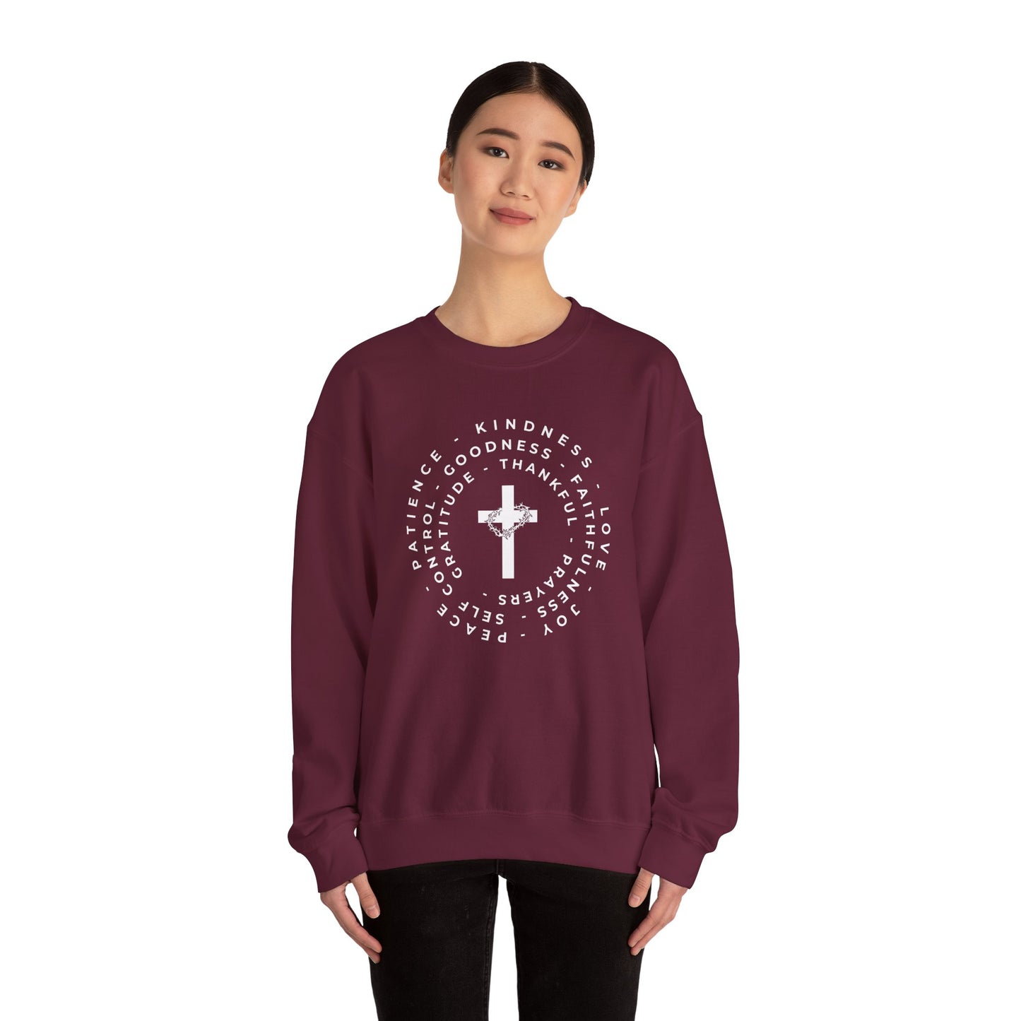 The Fruits of the Spirit Inspirational Faith Crewneck Sweatshirt, Perfect for Church or Everyday Wear