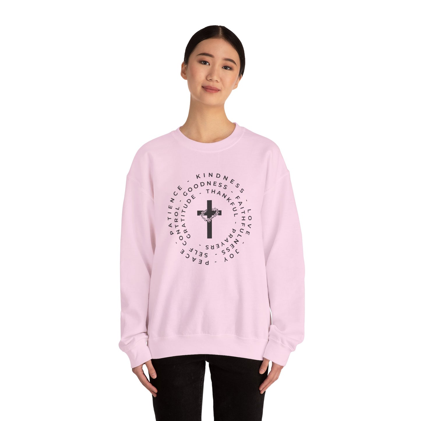 The Fruits of the Spirit Inspirational Faith Crewneck Sweatshirt, Perfect for Church or Everyday Wear