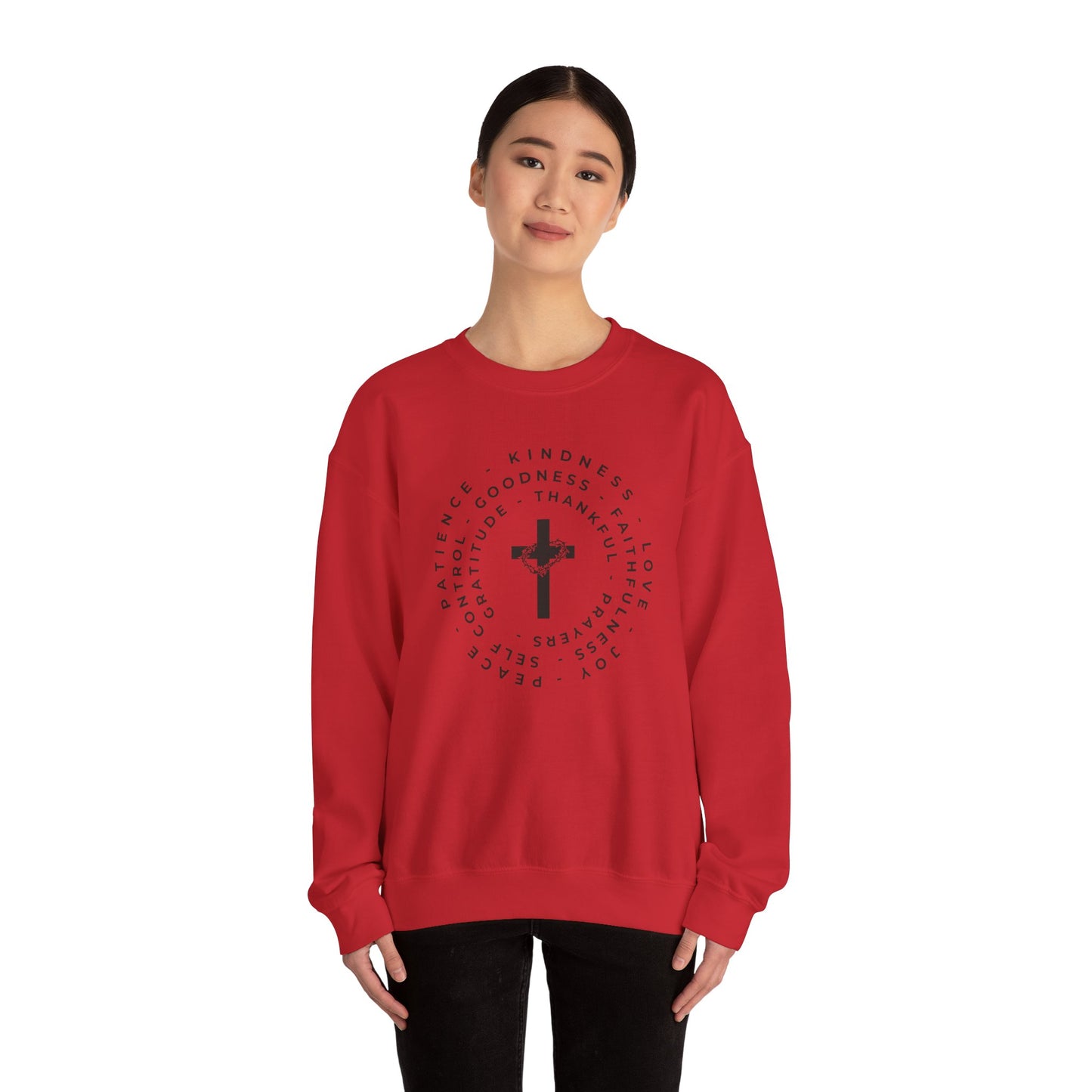 The Fruits of the Spirit Inspirational Faith Crewneck Sweatshirt, Perfect for Church or Everyday Wear