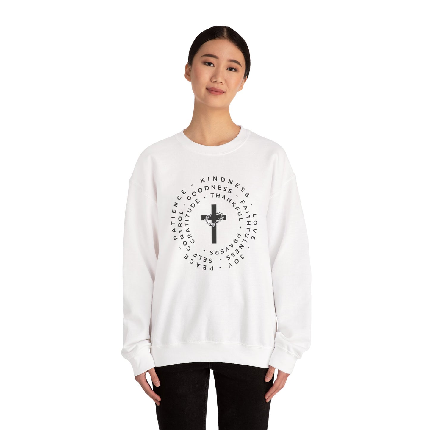 The Fruits of the Spirit Inspirational Faith Crewneck Sweatshirt, Perfect for Church or Everyday Wear