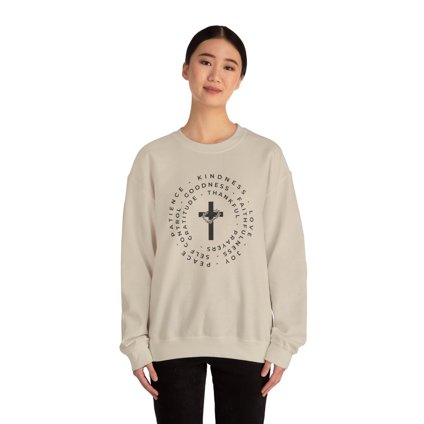 The Fruits of the Spirit Inspirational Faith Crewneck Sweatshirt, Perfect for Church or Everyday Wear