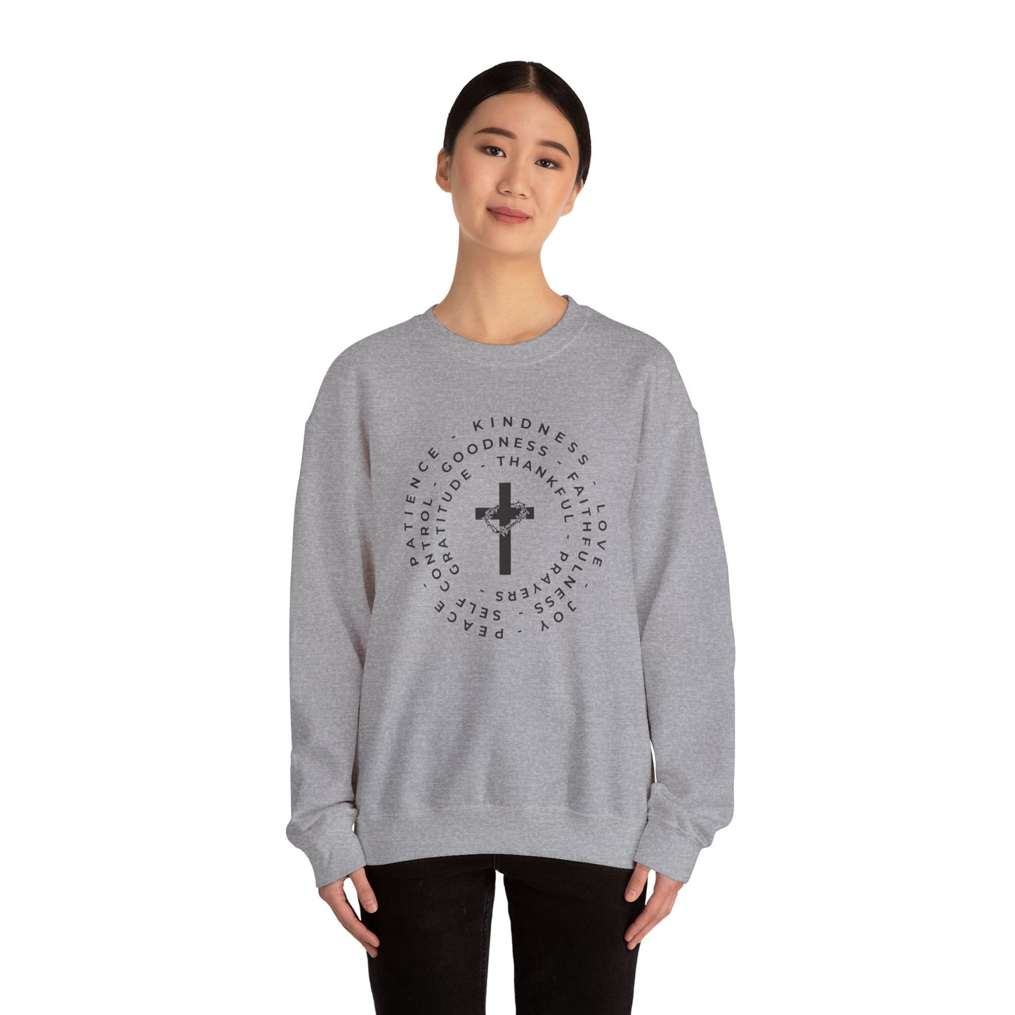 The Fruits of the Spirit Inspirational Faith Crewneck Sweatshirt, Perfect for Church or Everyday Wear