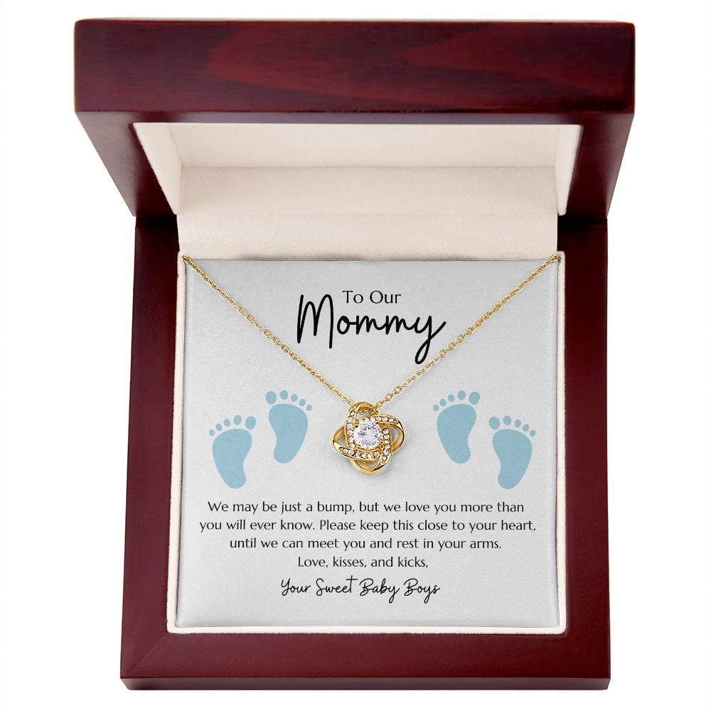 Love Knot Necklace "To my Mommy - From Twin Boys"