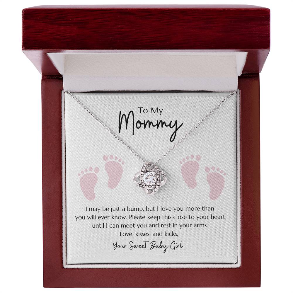 Love Knot Necklace "To my Mommy - From Baby Girl"