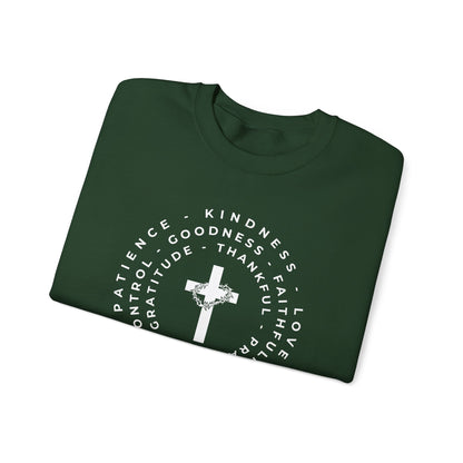 The Fruits of the Spirit Inspirational Faith Crewneck Sweatshirt, Perfect for Church or Everyday Wear
