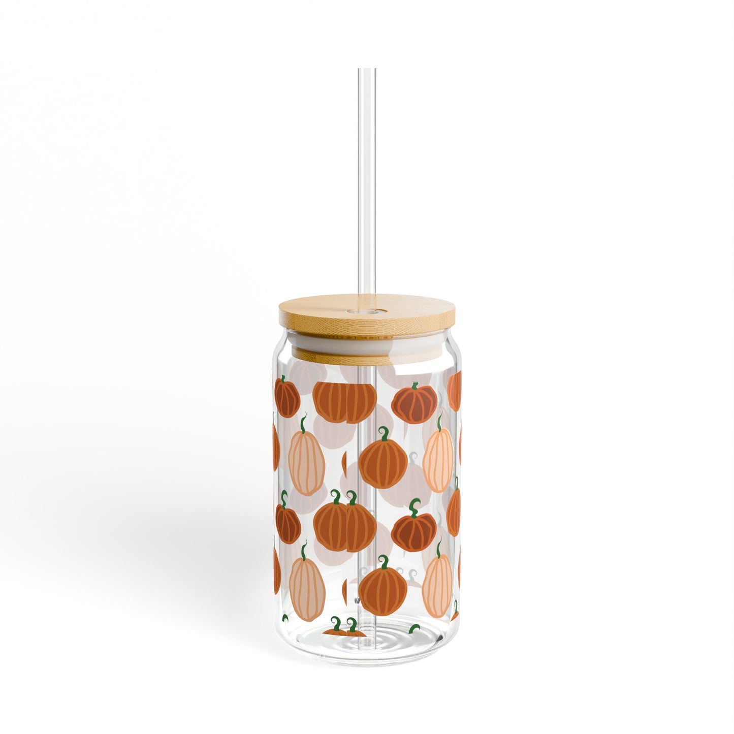 Pumpkin Sipper Glass, 16oz | Reusable Drinkware, Fall Decor, Eco-Friendly Cup, Autumn Theme, Cute Kitchen Gift