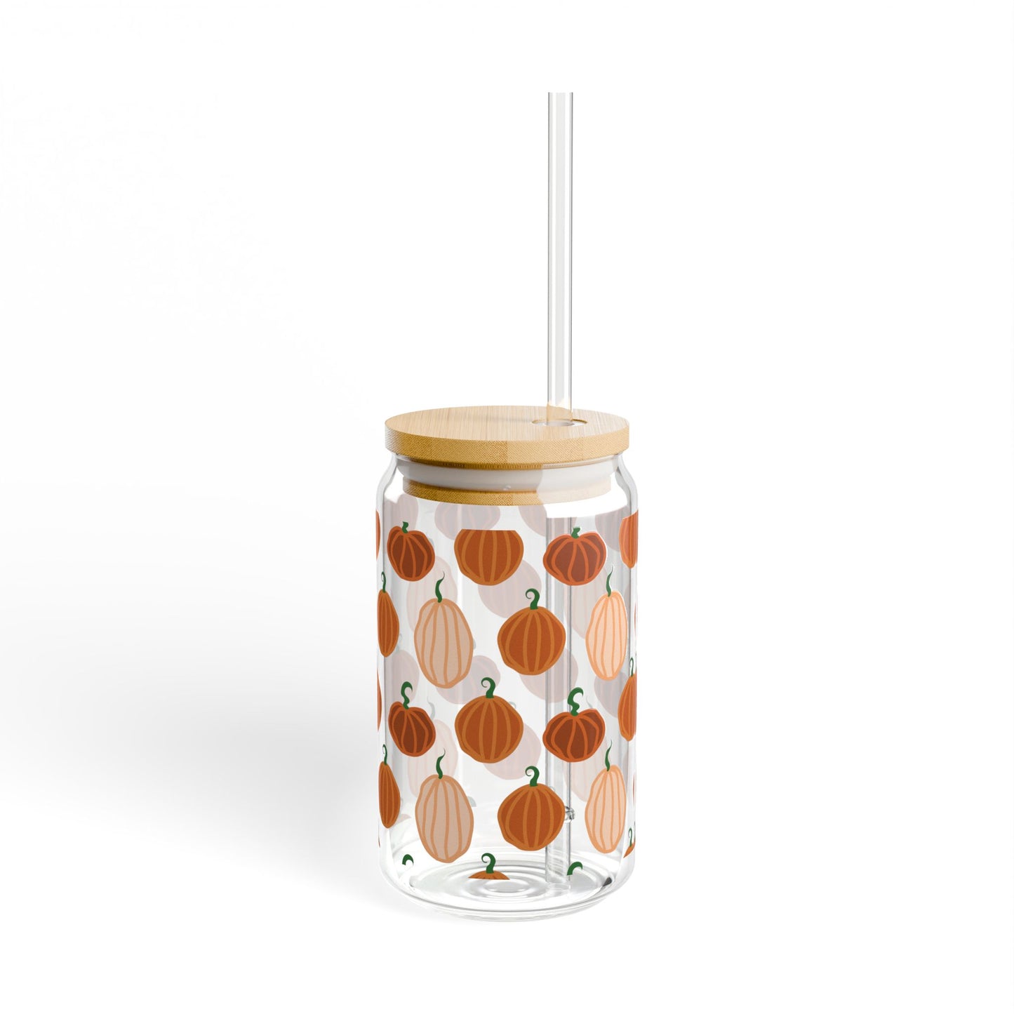 Pumpkin Sipper Glass, 16oz | Reusable Drinkware, Fall Decor, Eco-Friendly Cup, Autumn Theme, Cute Kitchen Gift