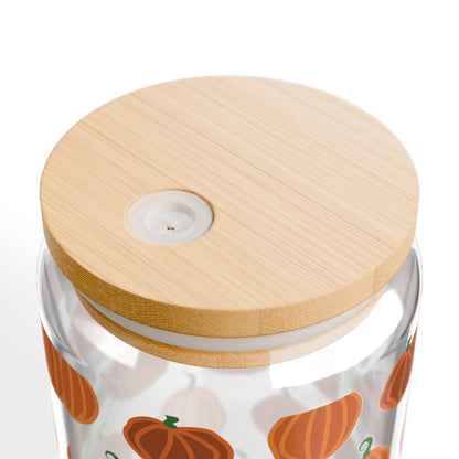 Pumpkin Sipper Glass, 16oz | Reusable Drinkware, Fall Decor, Eco-Friendly Cup, Autumn Theme, Cute Kitchen Gift