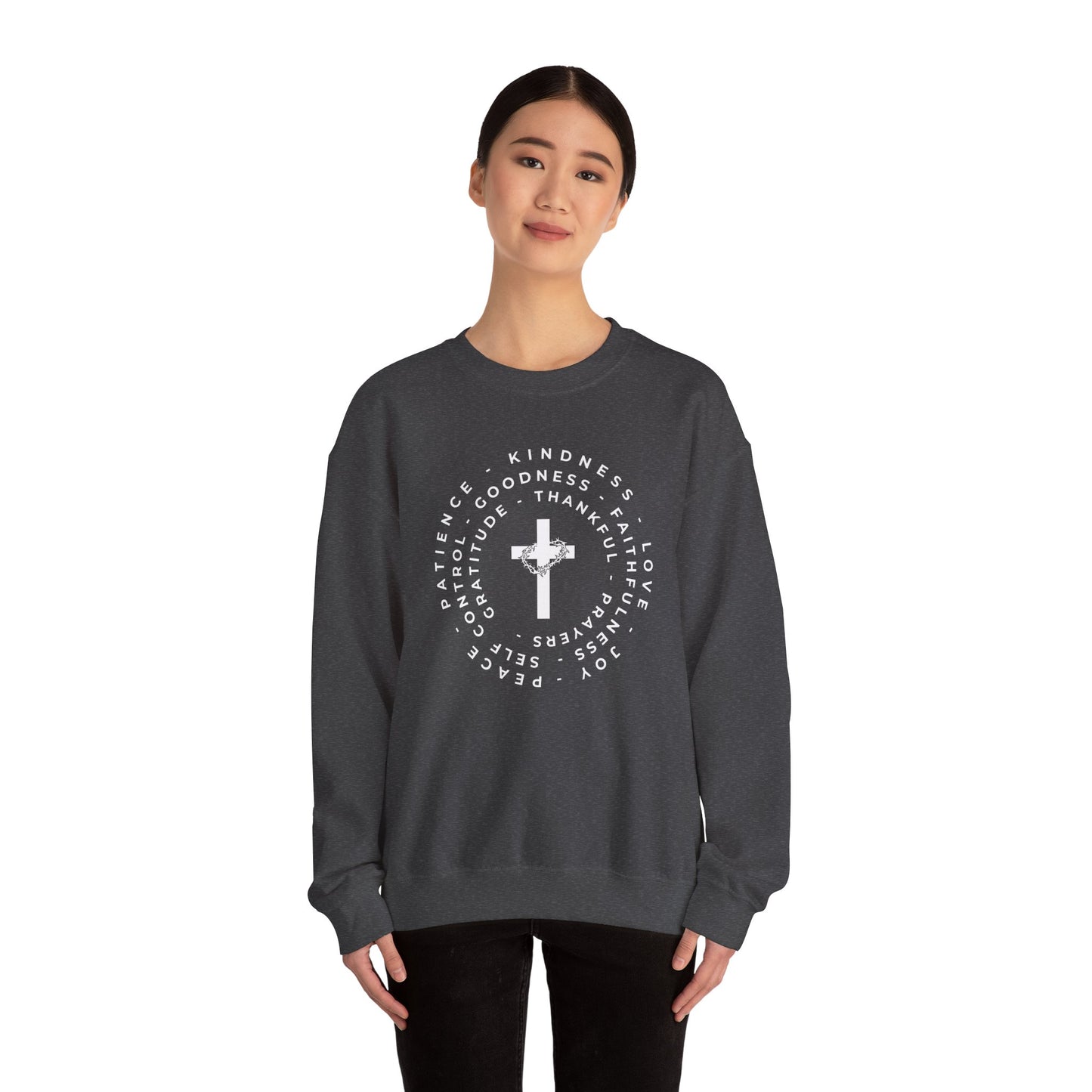 The Fruits of the Spirit Inspirational Faith Crewneck Sweatshirt, Perfect for Church or Everyday Wear