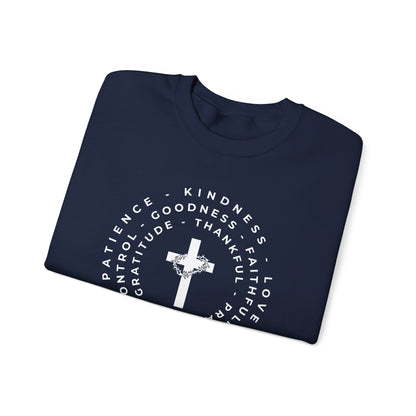 The Fruits of the Spirit Inspirational Faith Crewneck Sweatshirt, Perfect for Church or Everyday Wear