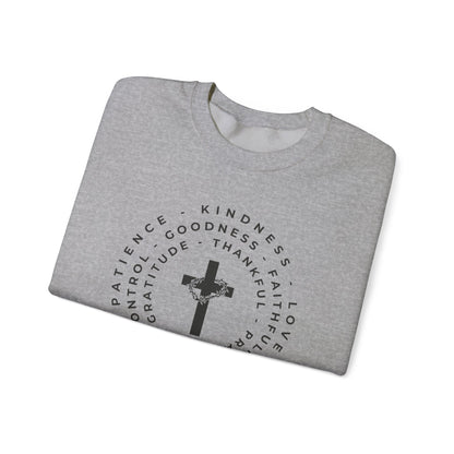 The Fruits of the Spirit Inspirational Faith Crewneck Sweatshirt, Perfect for Church or Everyday Wear