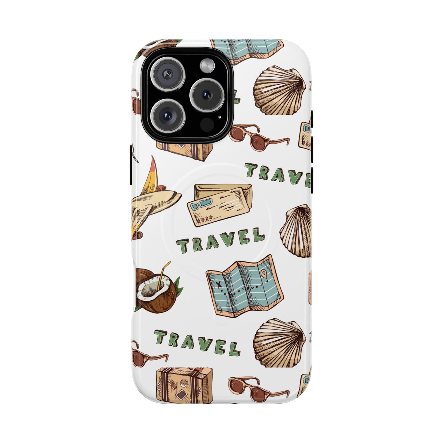 Travel Pattern Phone Case — Tough Magnetic Protective Cover