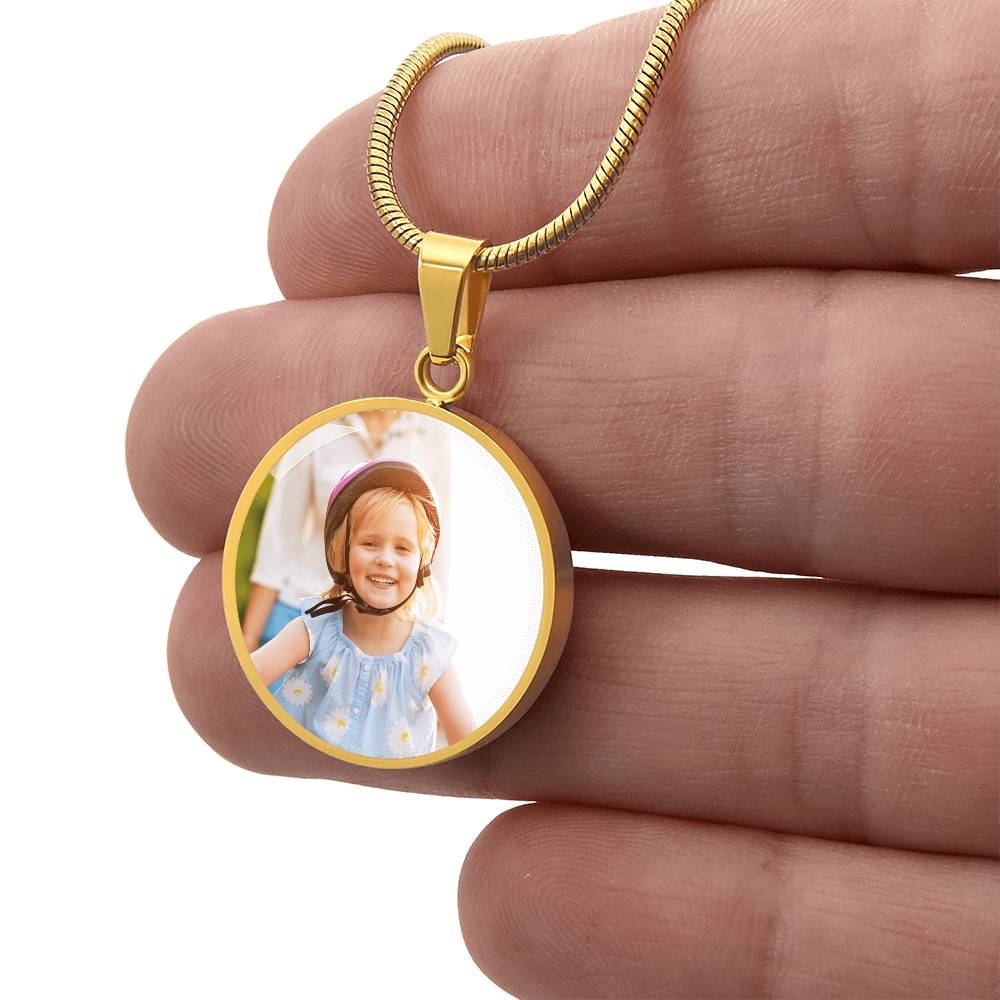 Circle Pendent with your Photo and words
