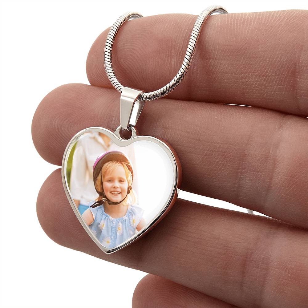 Personalized Heart Necklace with your picture and engraving