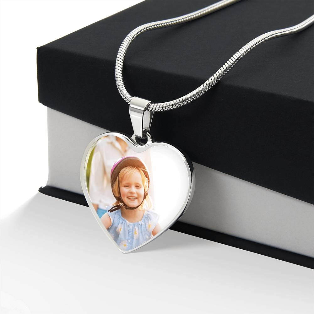 Personalized Heart Necklace with your picture and engraving