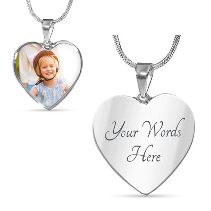 Personalized Heart Necklace with your picture and engraving
