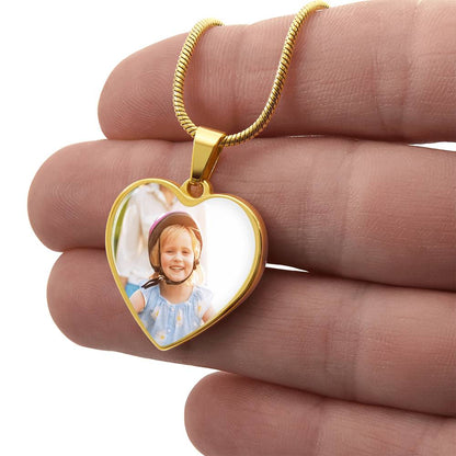 Personalized Heart Necklace with your picture and engraving