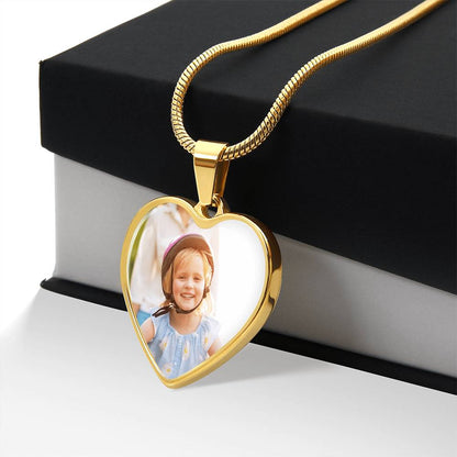 Personalized Heart Necklace with your picture and engraving