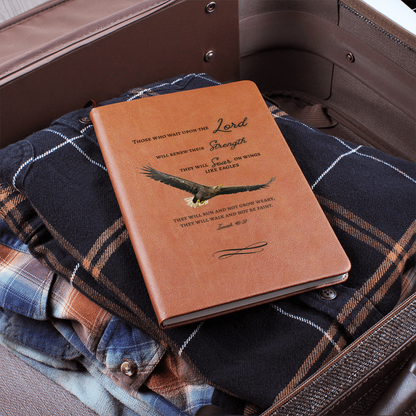 Leather Journal with Isaiah 40:31 Those who wait on the the Lord Soar with Eagles