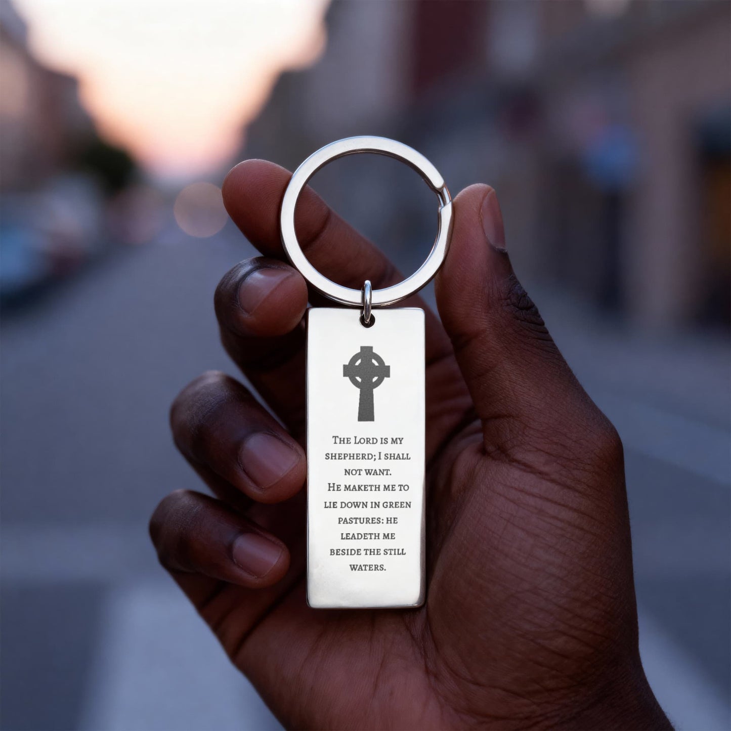 Celtic Cross Rectangle Keychain