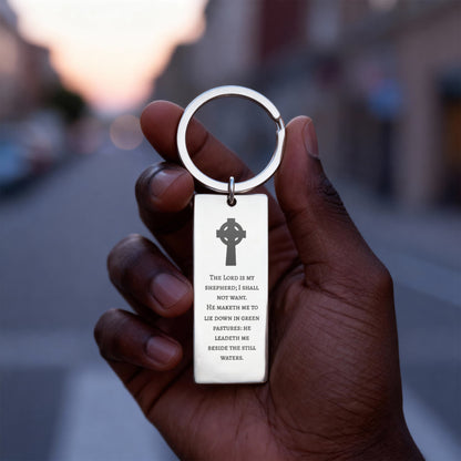 Celtic Cross Rectangle Keychain