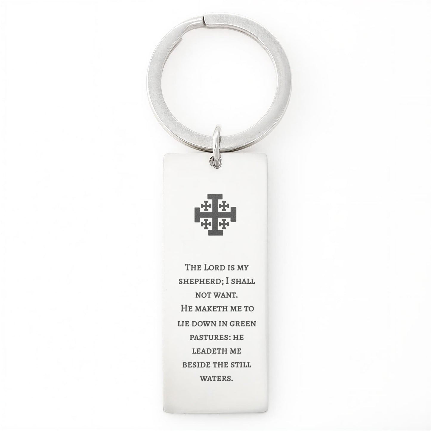 Jerusalem Cross Rectangle Keychain