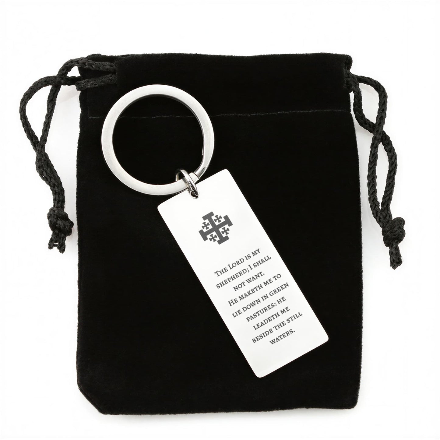 Jerusalem Cross Rectangle Keychain