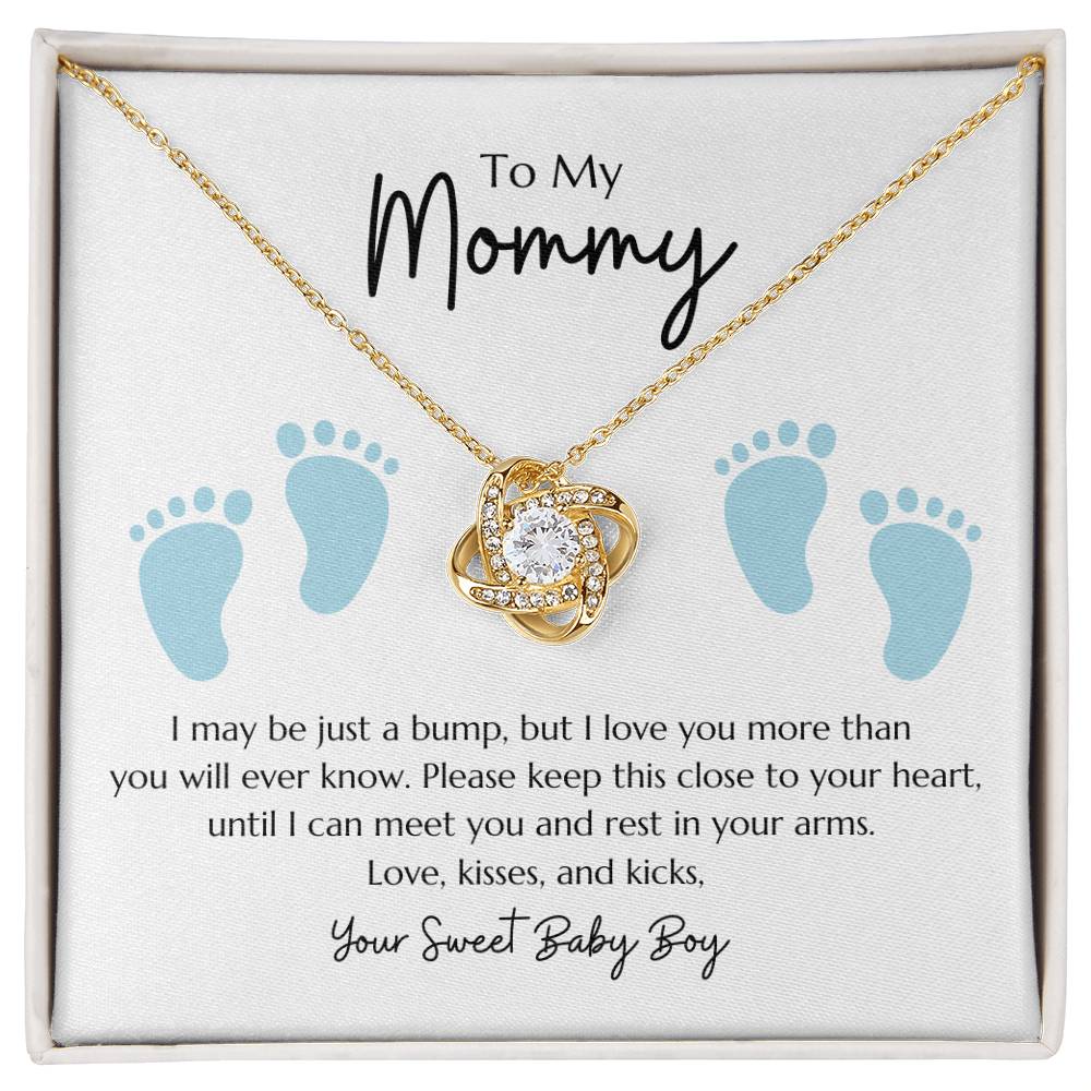 Love Knot Necklace "To my Mommy - From Baby Boy"