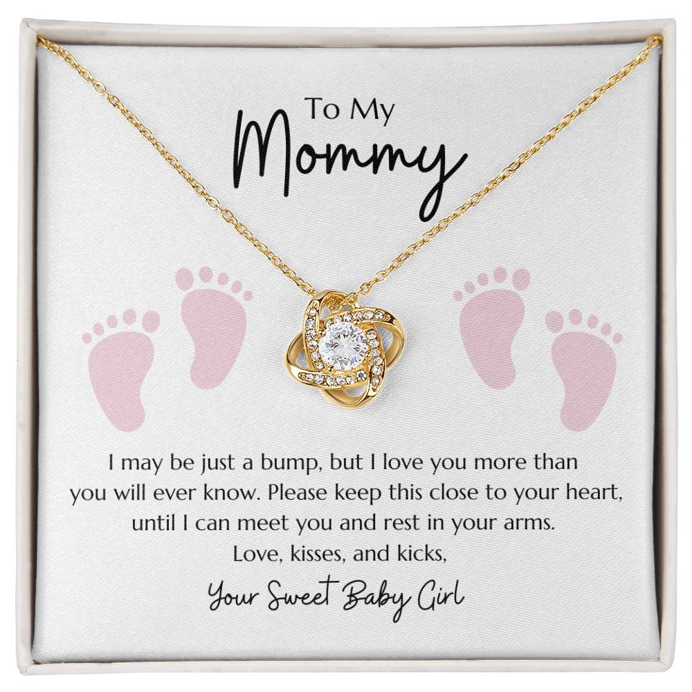 Love Knot Necklace "To my Mommy - From Baby Girl"