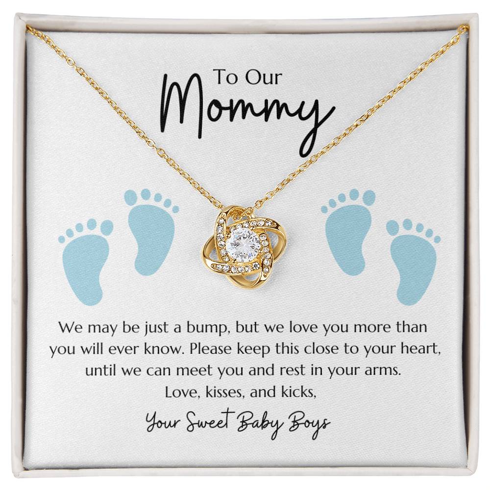 Love Knot Necklace "To my Mommy - From Twin Boys"