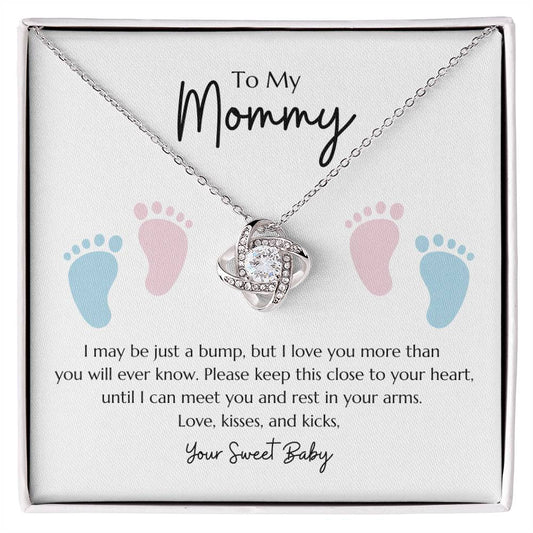 Love Knot Necklace "To my Mommy - From Baby"