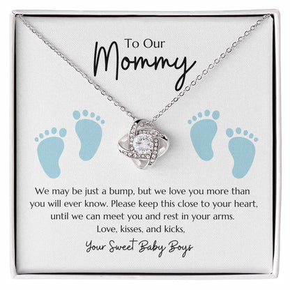 Love Knot Necklace "To my Mommy - From Twin Boys"