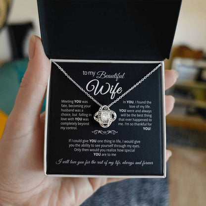 To My Beautiful Wife - Loveknot Necklace