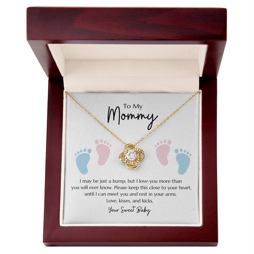 Love Knot Necklace "To my Mommy - From Baby"