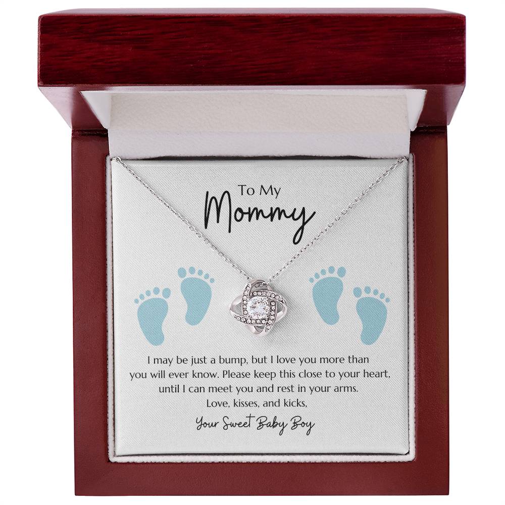 Love Knot Necklace "To my Mommy - From Baby Boy"