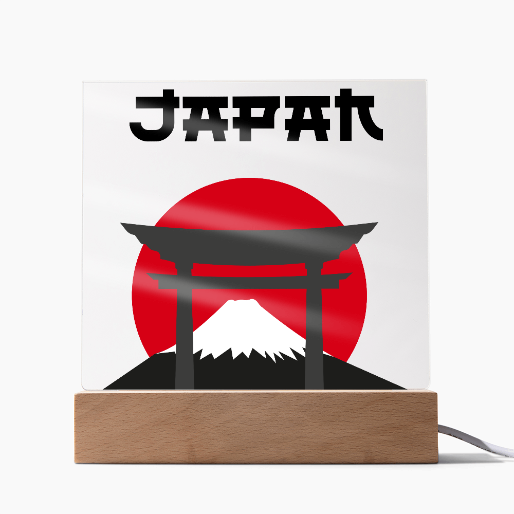 Japan Square Acrylic Plaque with LED Base