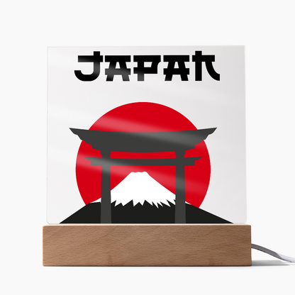 Japan Square Acrylic Plaque with LED Base