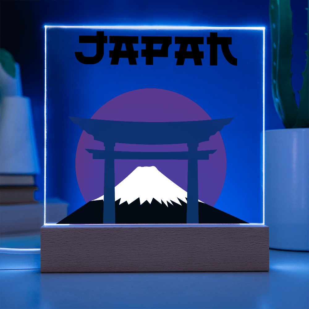 Japan Square Acrylic Plaque with LED Base
