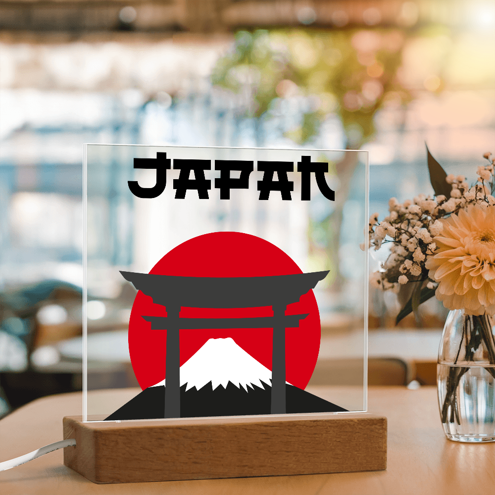 Japan Square Acrylic Plaque with LED Base