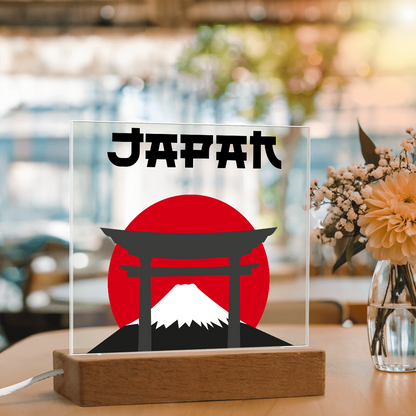 Japan Square Acrylic Plaque with LED Base