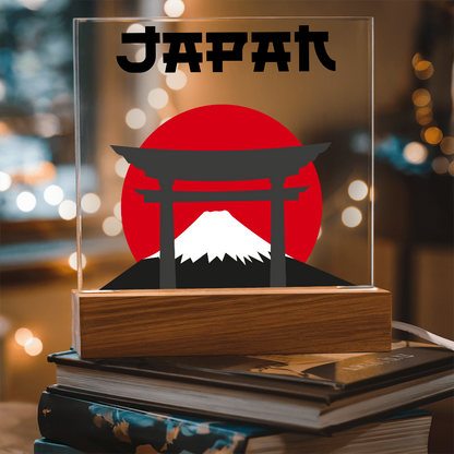 Japan Square Acrylic Plaque with LED Base