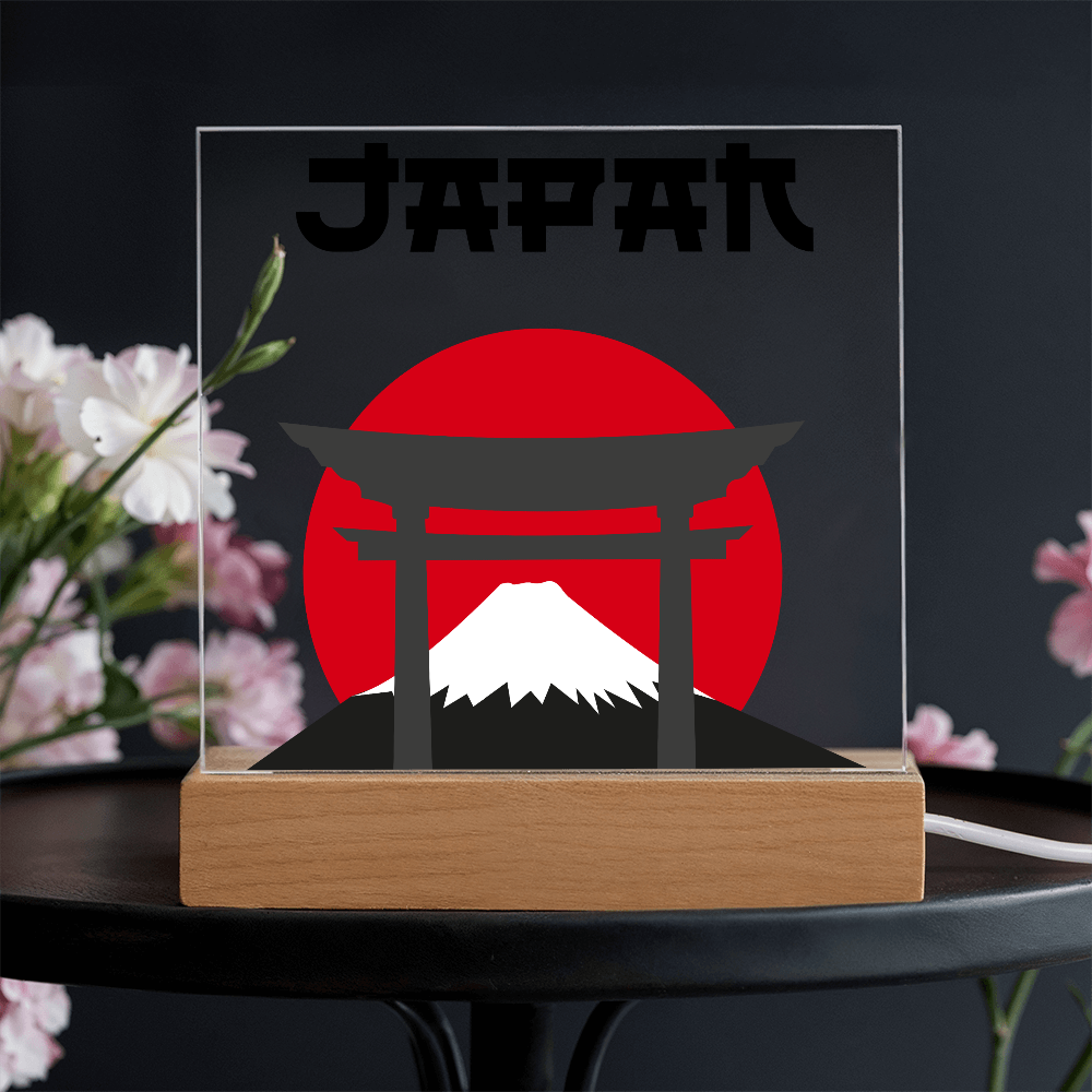 Japan Square Acrylic Plaque with LED Base