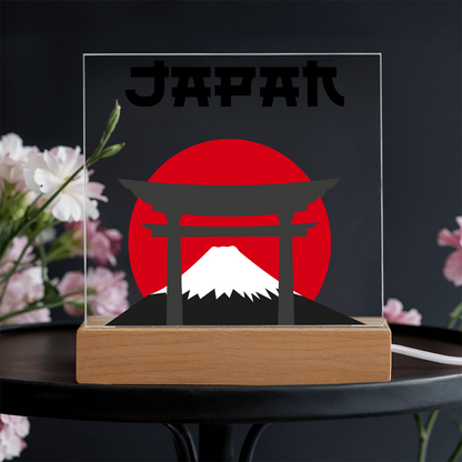Japan Square Acrylic Plaque with LED Base