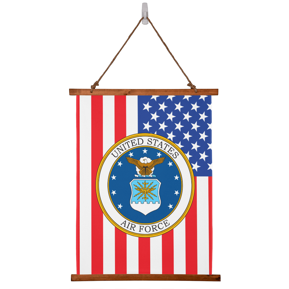 US Air Force Wood Framed Wall Tapestry