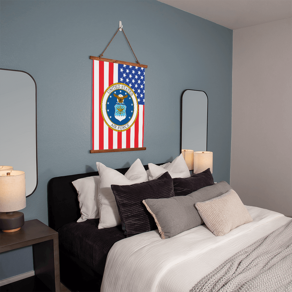 US Air Force Wood Framed Wall Tapestry
