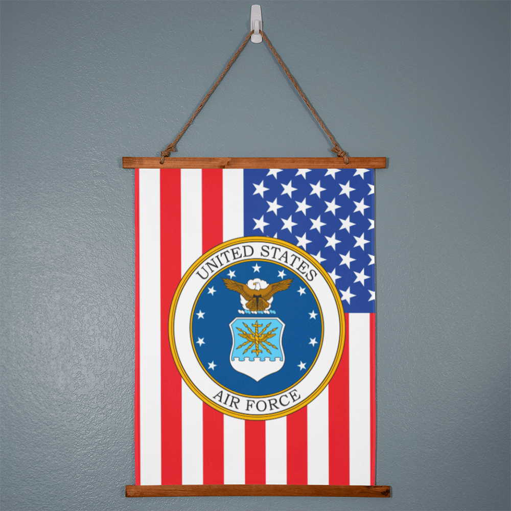 US Air Force Wood Framed Wall Tapestry