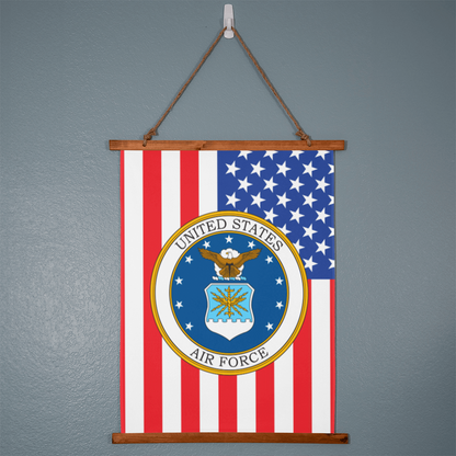 US Air Force Wood Framed Wall Tapestry