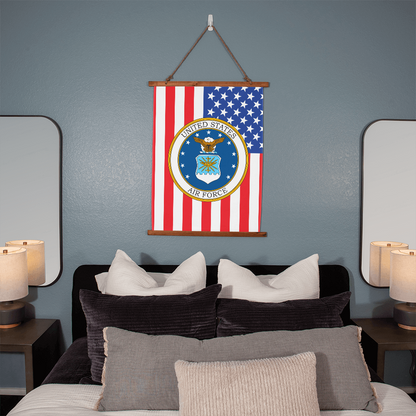 US Air Force Wood Framed Wall Tapestry