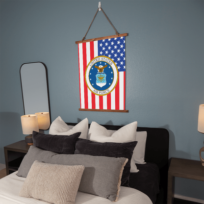 US Air Force Wood Framed Wall Tapestry