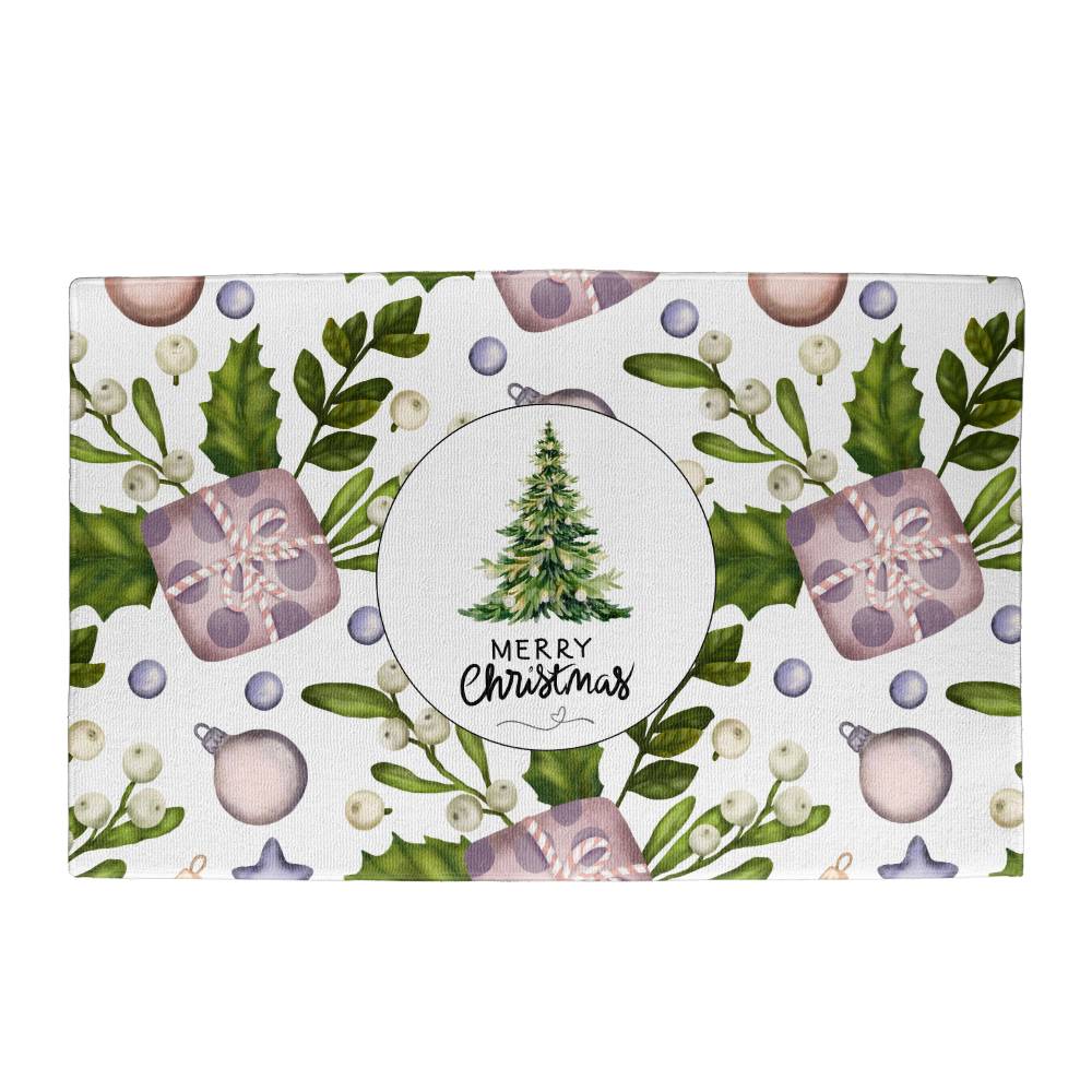 Amethyst Gift and Holly Christmas Decorative Mat (for Indoor use)